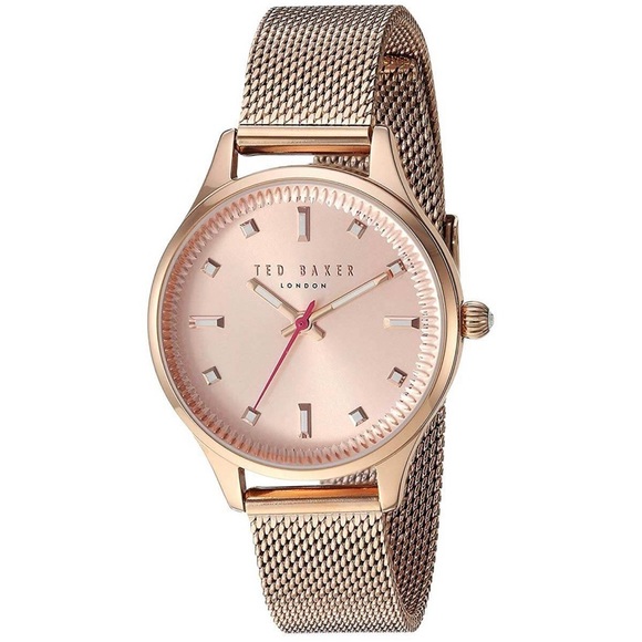 Ted Baker Accessories - Ted Baker London Women’s Quartz Zoe Rose Gold Dial Mesh Bracelet 32mm Watch